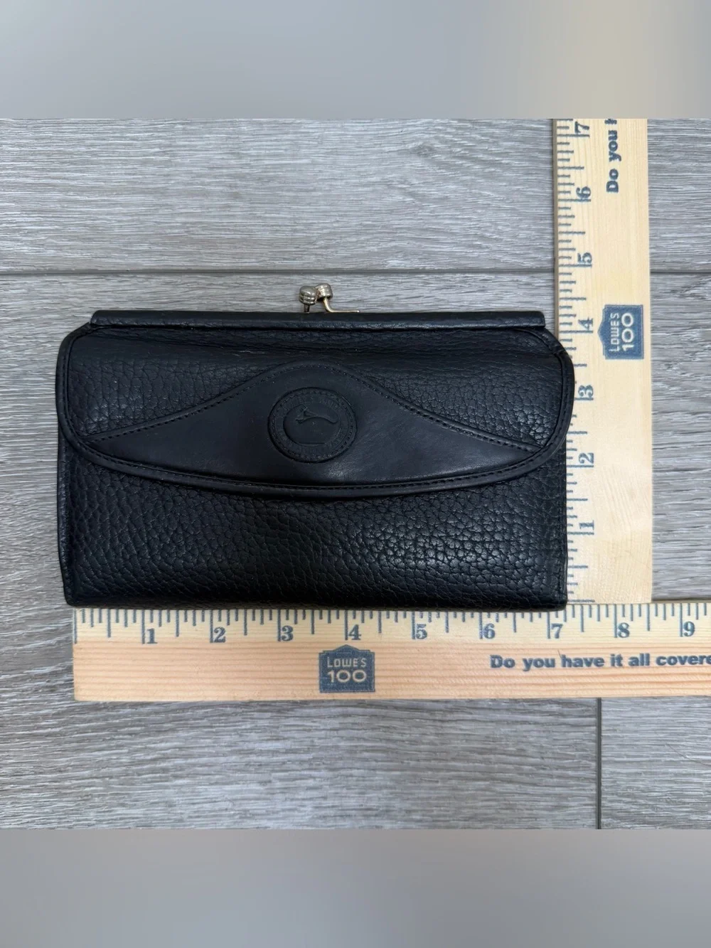 DOONEY & BOURKE VINTAGE PEBBLED ALL WEATHER LEATHER AWL WALLET ORGANIZER BLACK